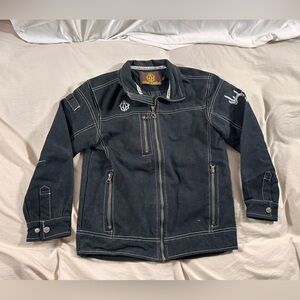 Cowboy Hardware Canvas Jacket Youth Large Black FullZip Workwear HuntersGorpcore
